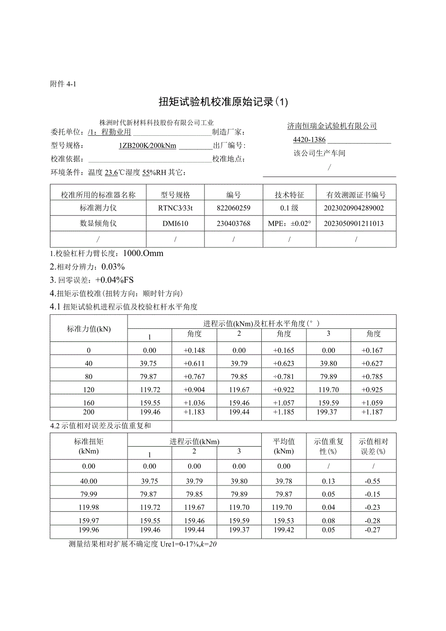 大量程扭转试验机校准规范实验报告.docx_第3页