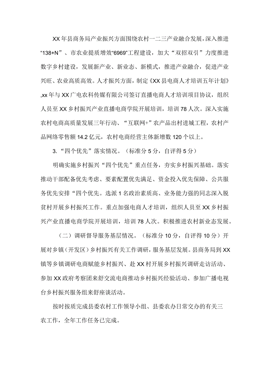 县商务局2023年度推进乡村振兴战略工作自评报告.docx_第3页