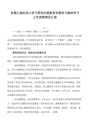 多篇汇编在深入学习贯彻主题教育专题学习集体学习工作进展情况汇报.docx