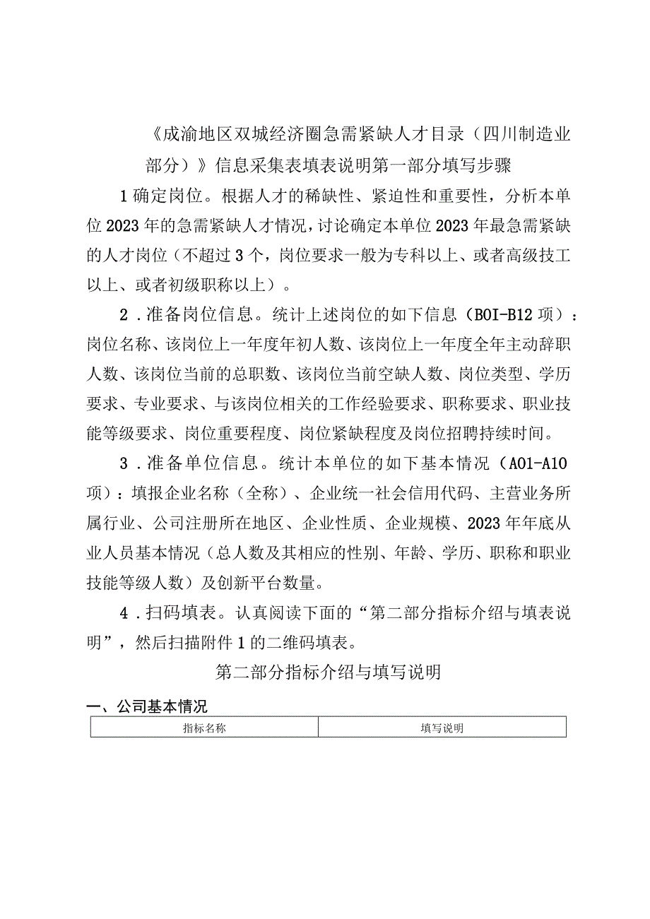 成渝地区双城经济圈急需紧缺人才…业部分）信息采集表填表说明.docx_第1页