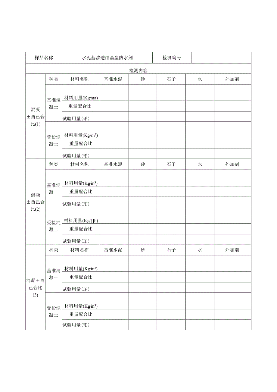 水泥基渗透结晶型防水剂检测原始记录.docx_第2页