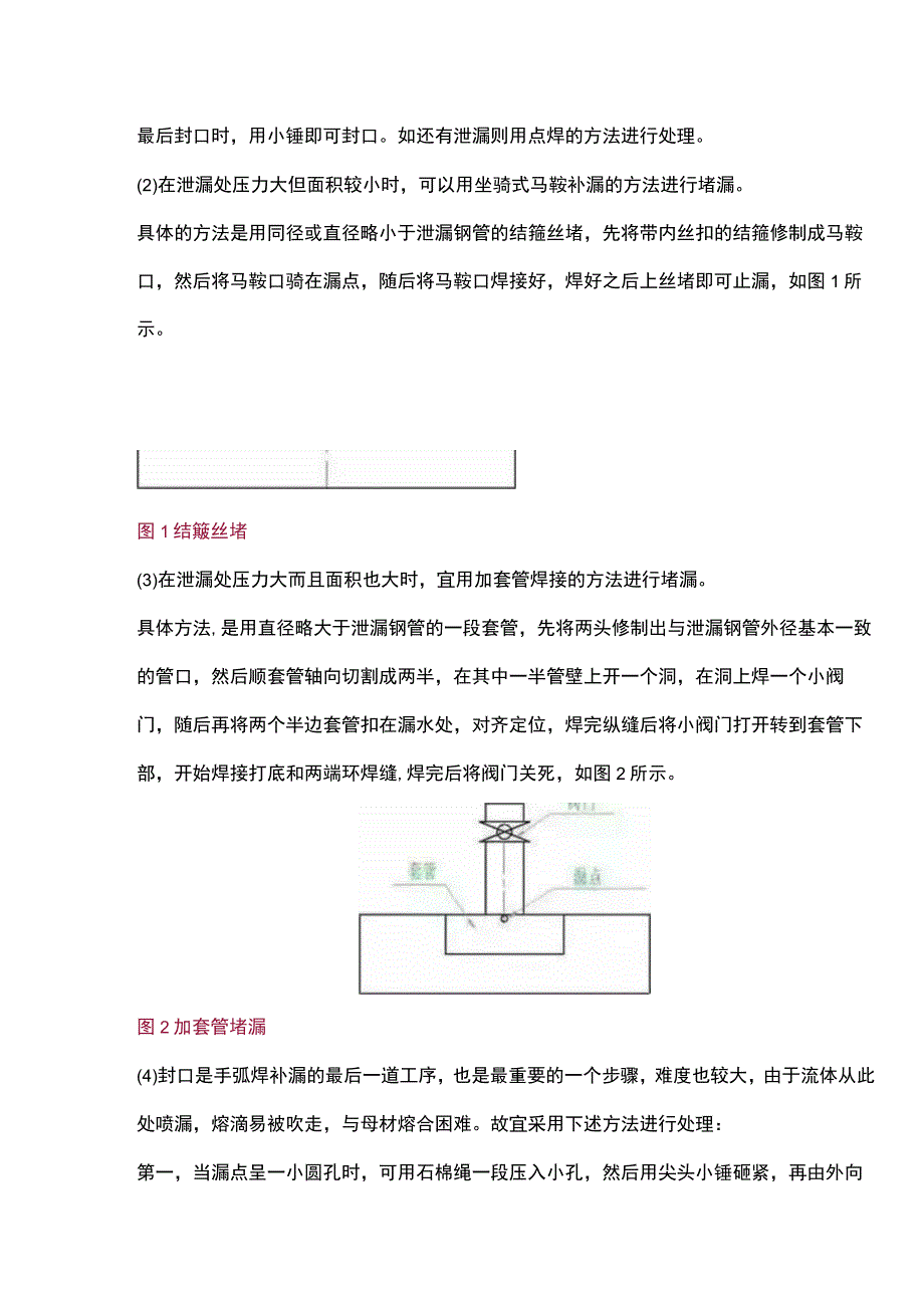 带油、带水、带压焊条电弧焊的集中补焊方法.docx_第2页