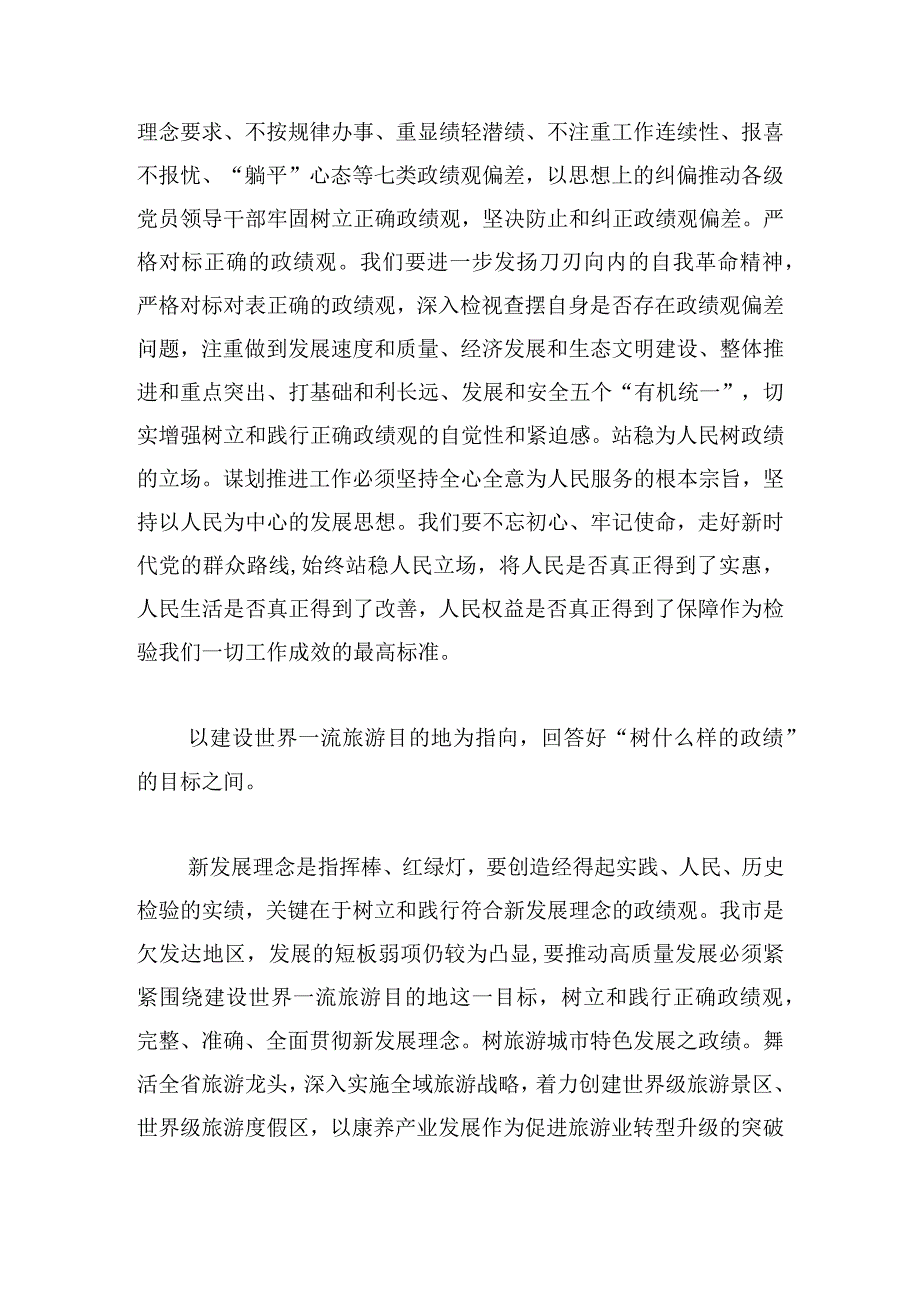 树立和践行正确政绩观专题研讨会上的发言提纲.docx_第2页