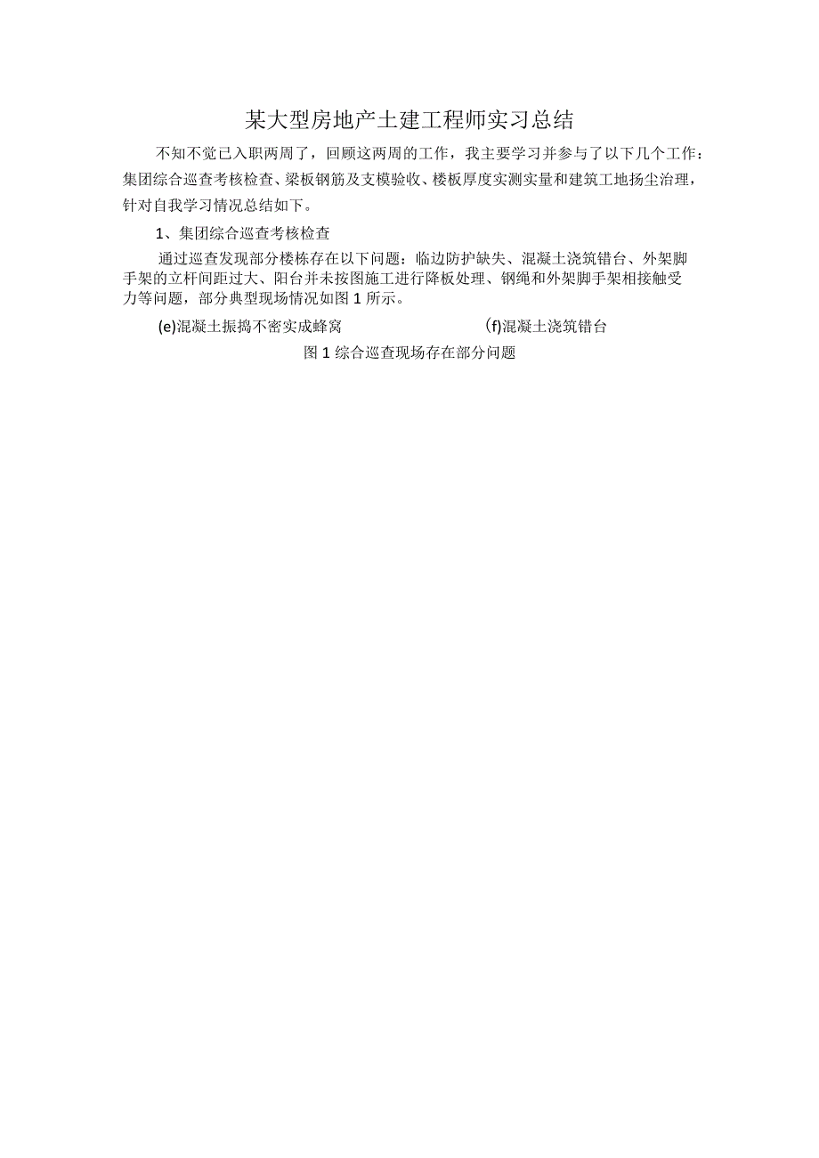 某大型房地产土建工程师实习总结.docx_第1页