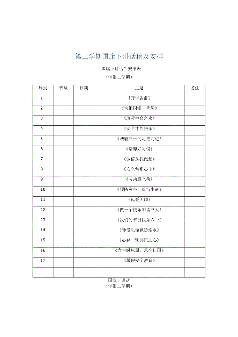 第二学期国旗下讲话稿.docx_第1页