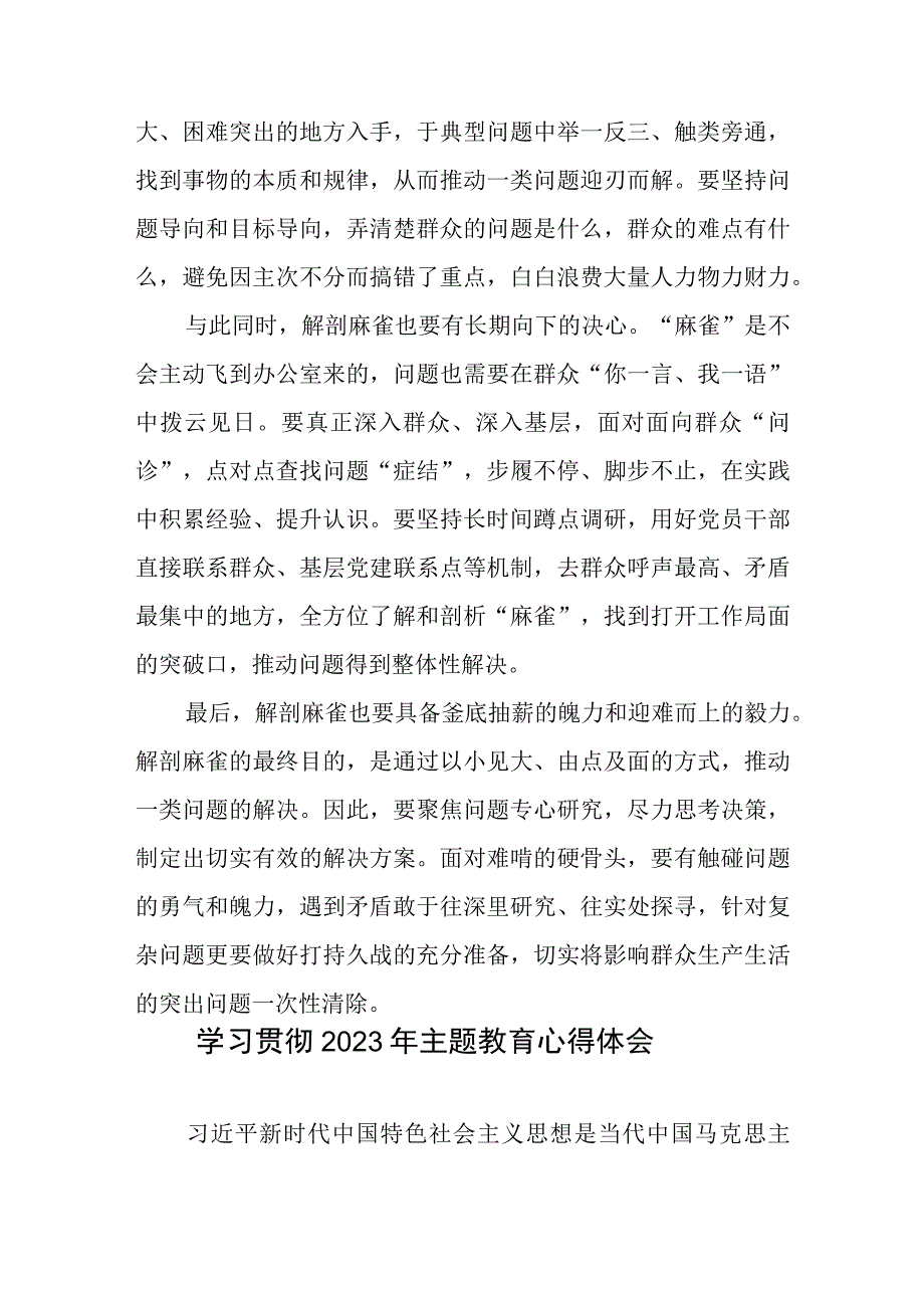 第二批主题教育以“解剖麻雀”式调查研究心得体会发言.docx_第2页