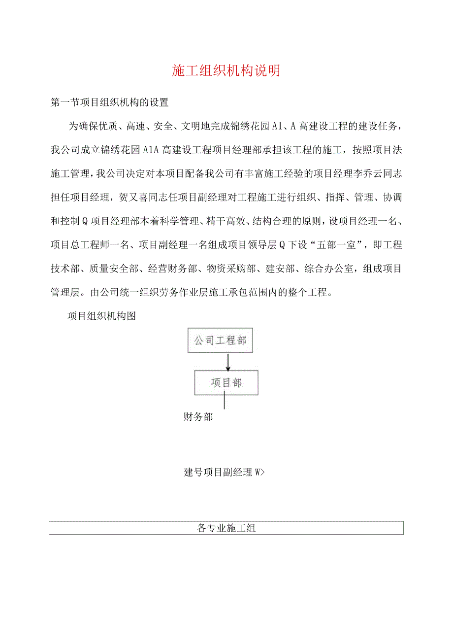 施工组织机构说明.docx_第1页