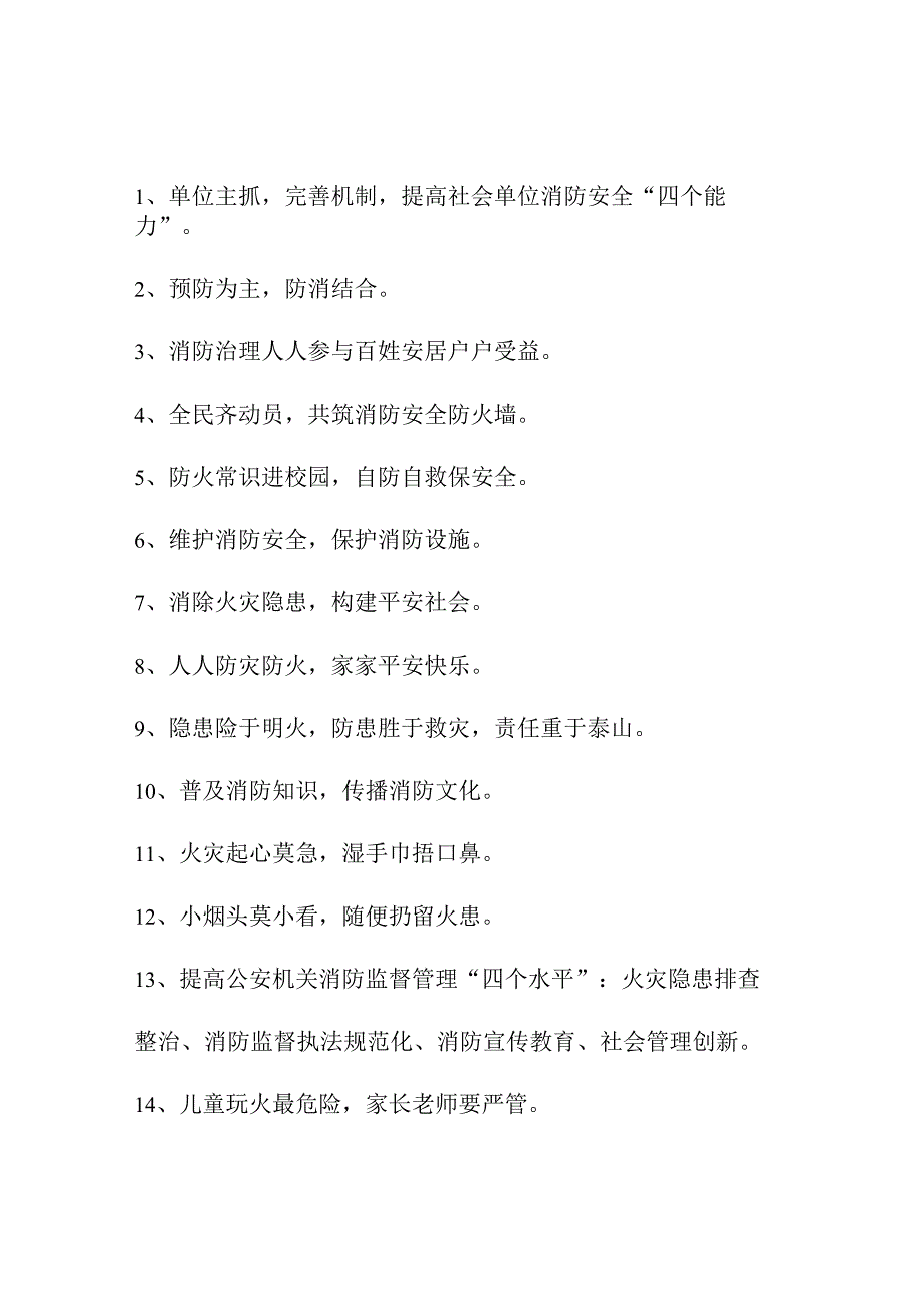 2023年商场《消防安全月》宣传标语（4份）.docx_第1页