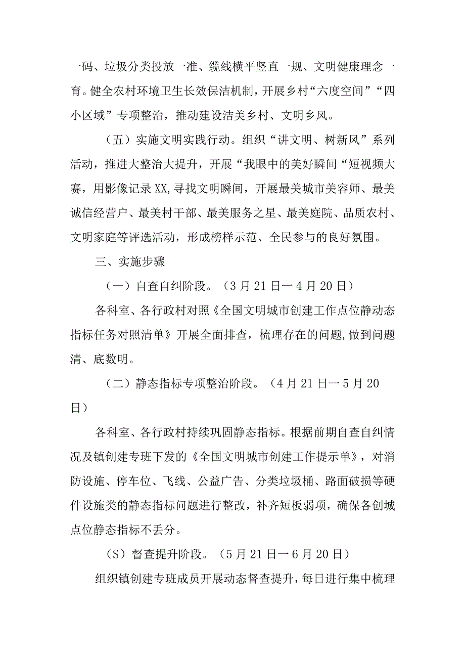 2023年XX镇创建全国文明城市攻坚硬仗实施方案.docx_第3页