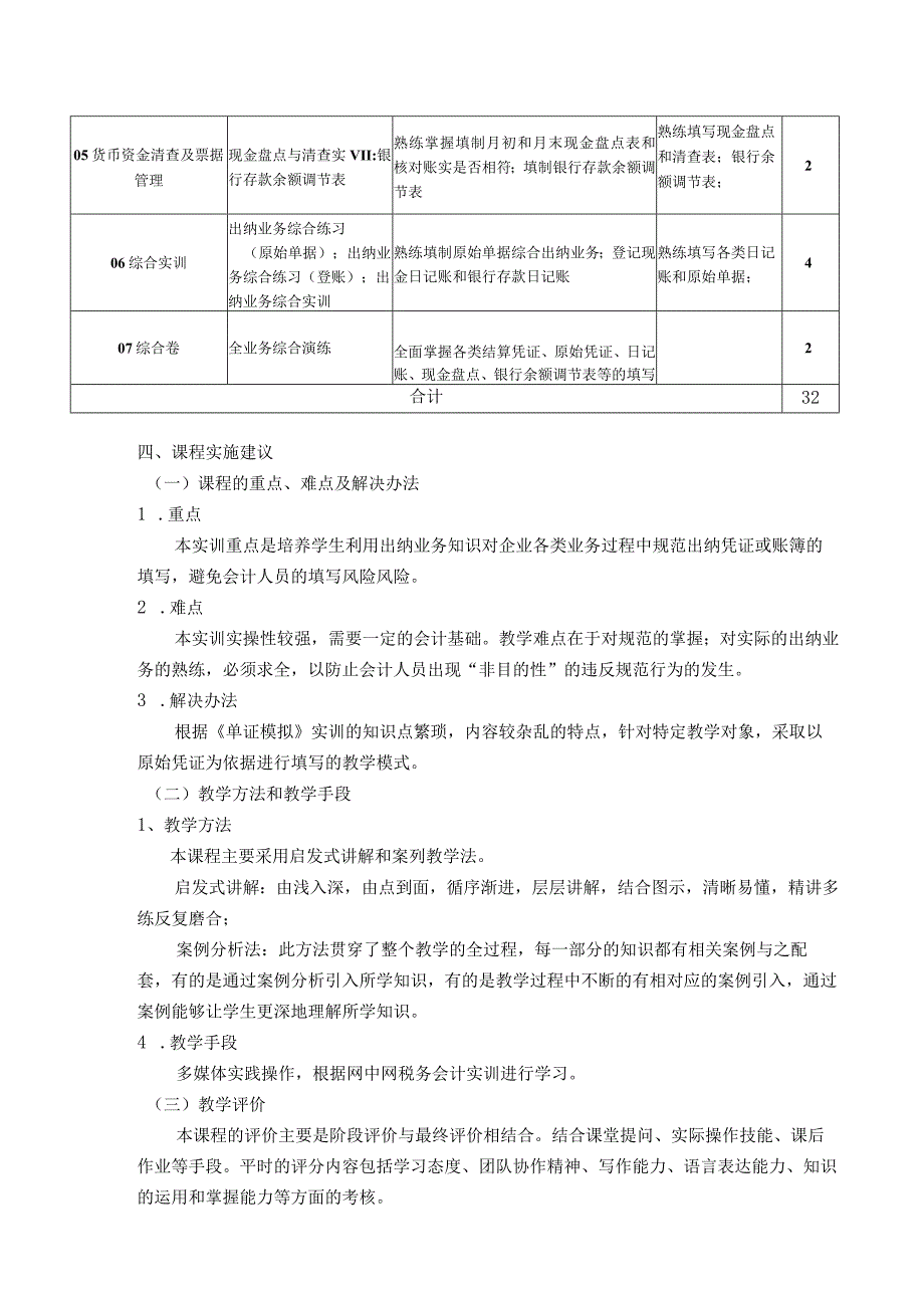 《财务会计凭证单证模拟实训》课程教学大纲.docx_第3页