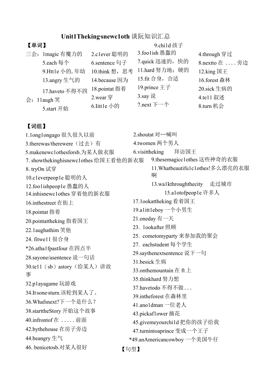 Unit 1 The king’s new clothes 单元整体教学设计.docx_第3页