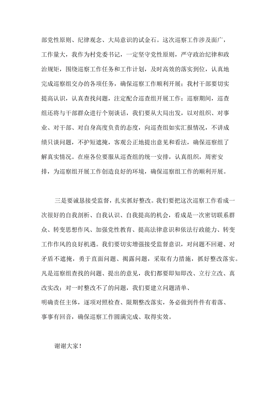 【巡查工作汇报】村向巡查组工作汇报材料.docx_第2页