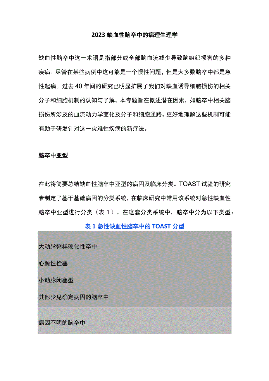 2023缺血性脑卒中的病理生理学.docx_第1页