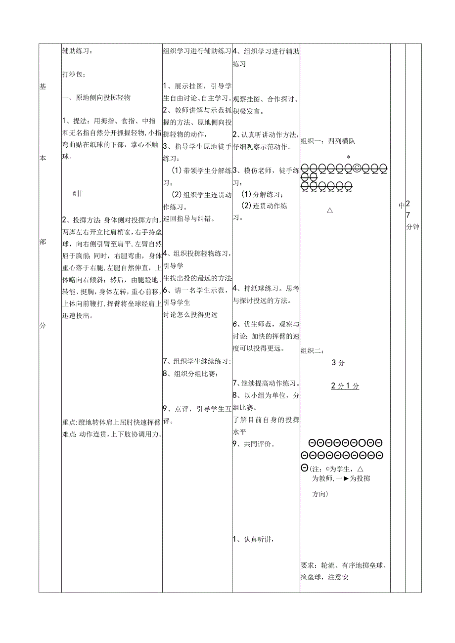 《原地侧向投掷垒球》教学设计.docx_第2页