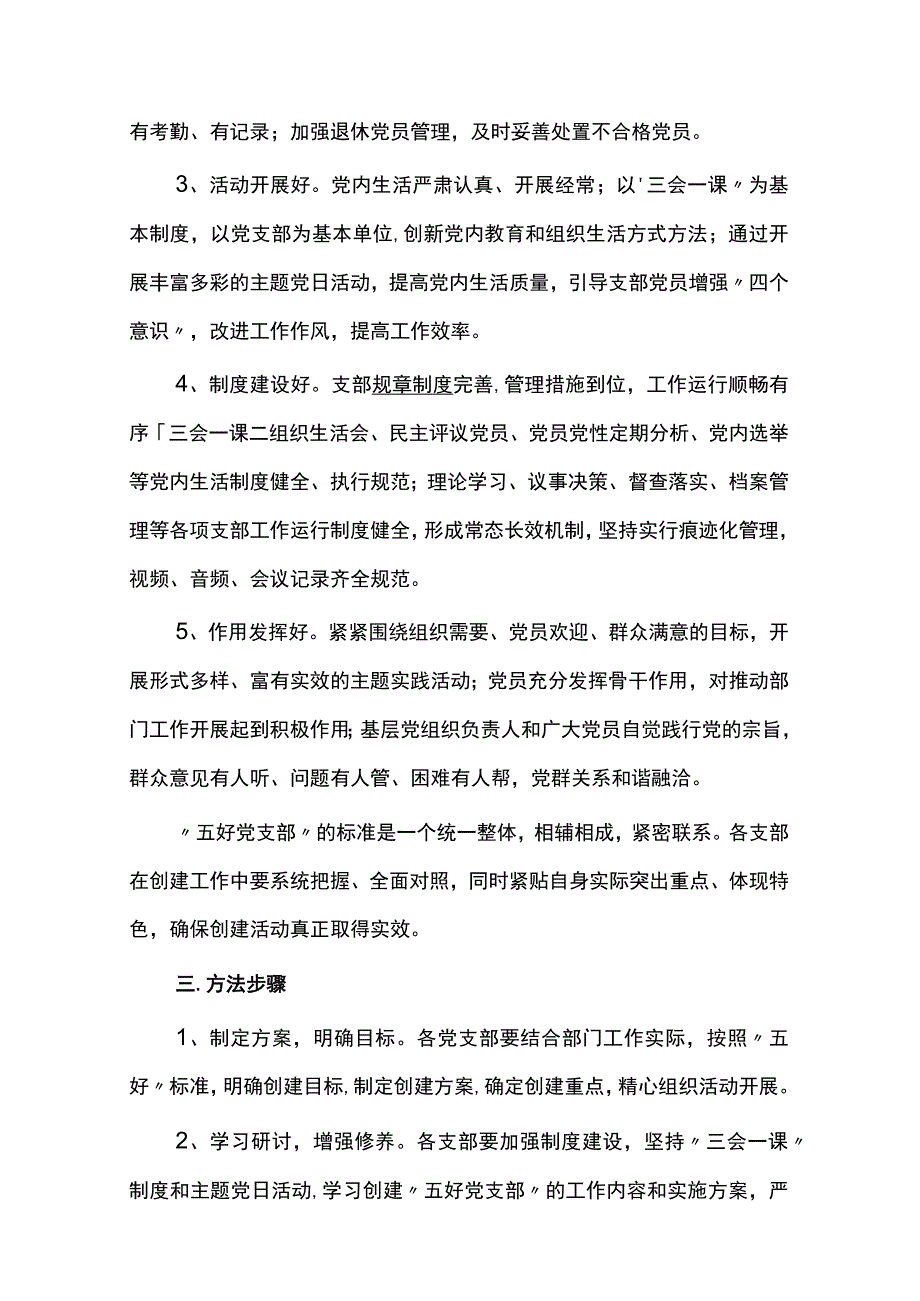 党支部创建“五好”党支部实施方案4篇.docx_第2页