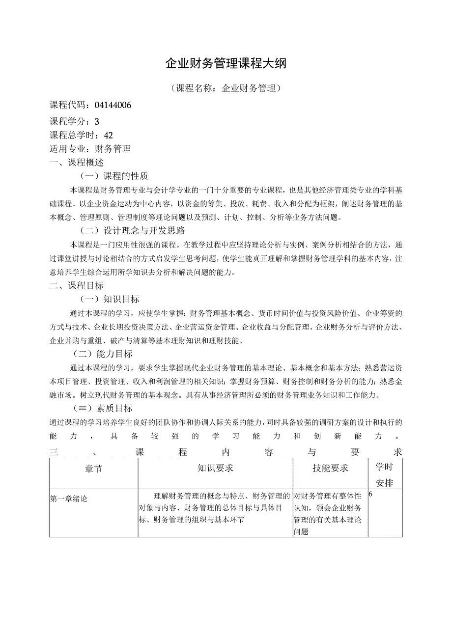 《财务管理》课程教学大纲.docx_第1页