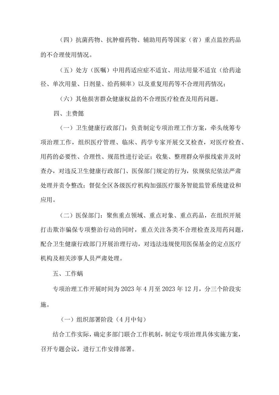 2篇2023年医疗机构不合理医疗检查及用药突出问题专项治理工作报告.docx_第2页