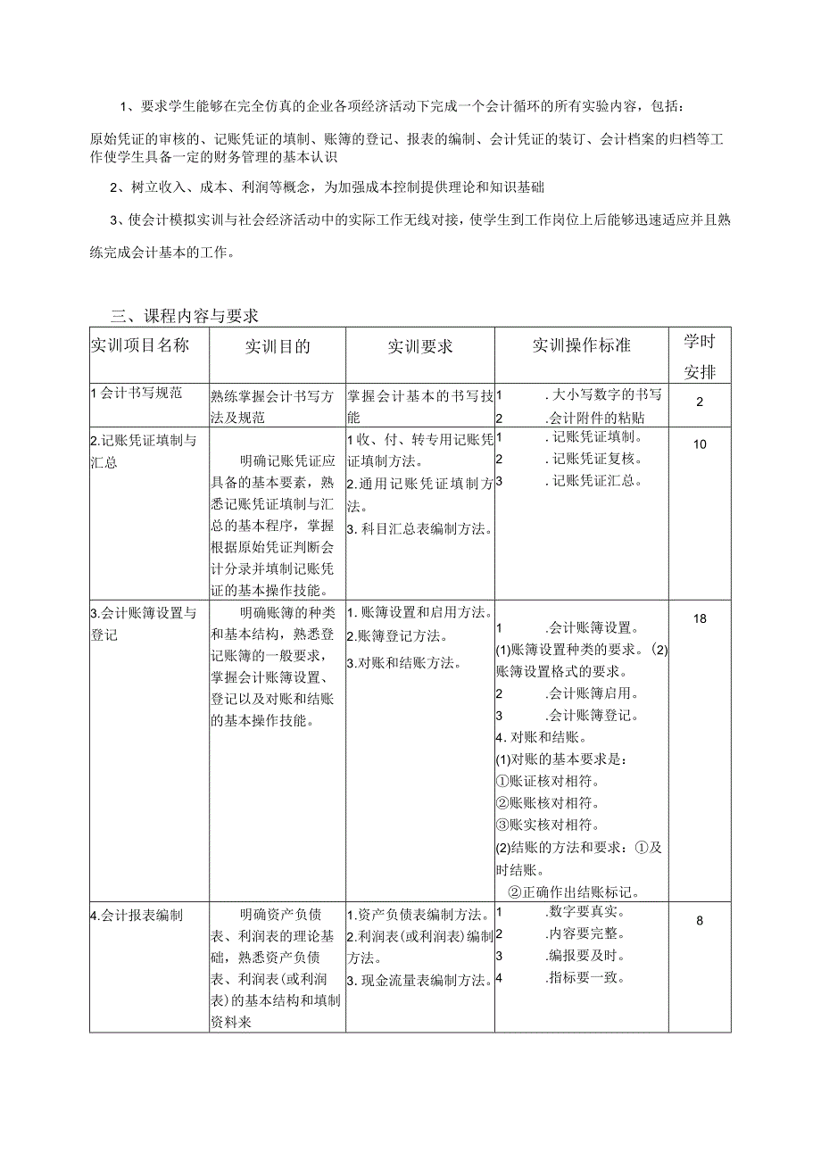 《会计操作实务模拟》课程教学大纲.docx_第3页