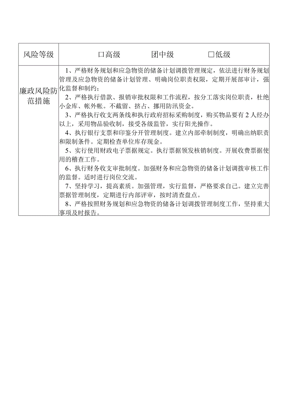 X县应急管理部门财务计划管理股干部个人岗位廉政风险点排查登记表.docx_第2页