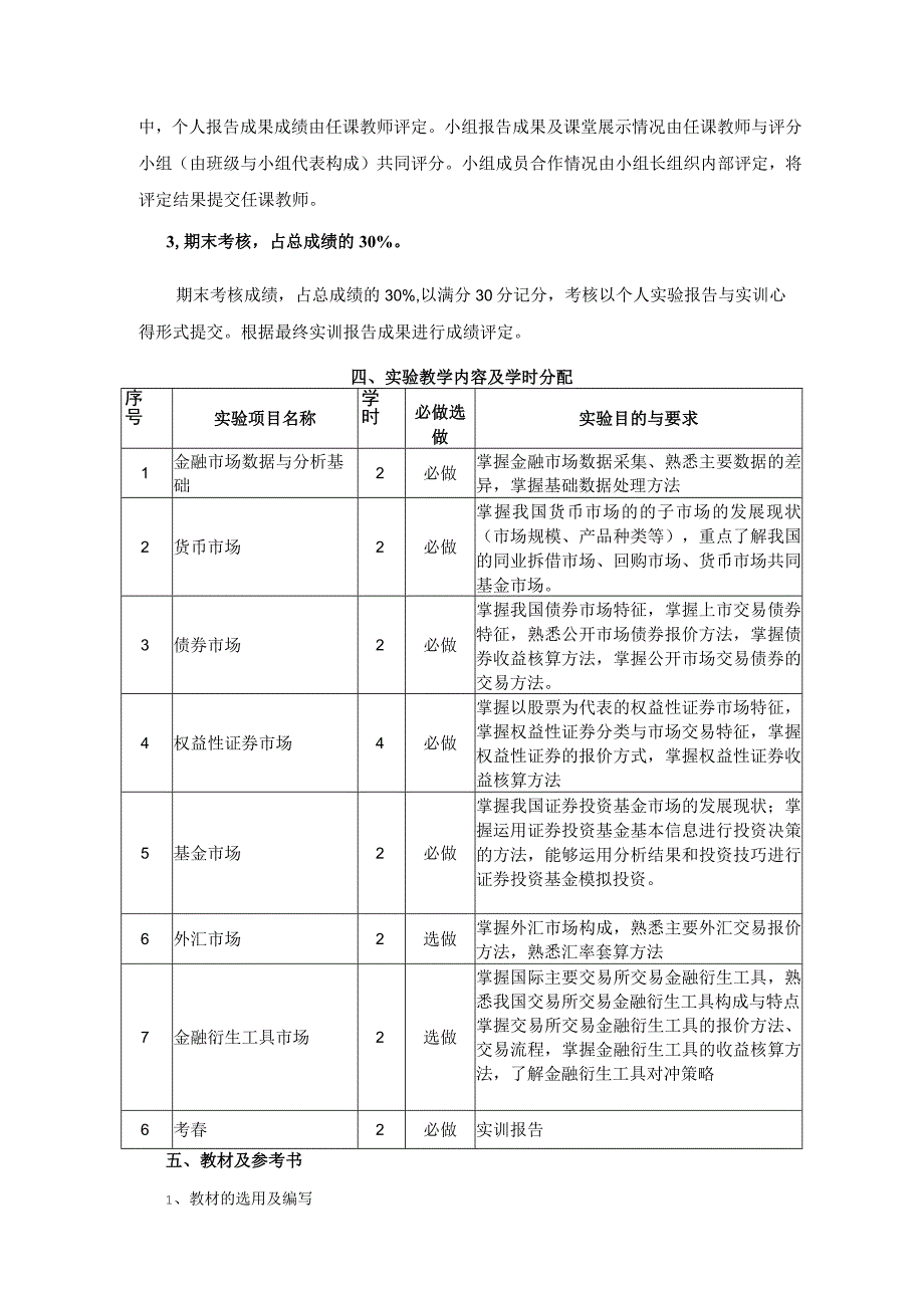 《金融市场实训》课程教学大纲.docx_第3页