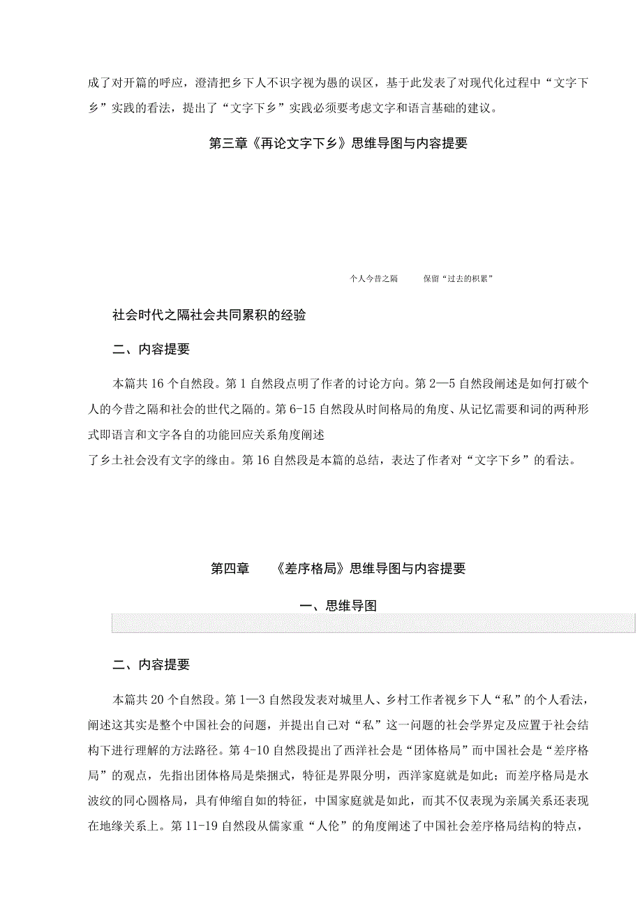 《乡土中国》各章节思维导图与内容提要（教考融合）整本书阅读分章练习.docx_第3页