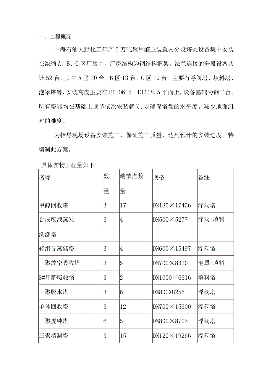 主装置分段设备安装方案概要.docx_第1页