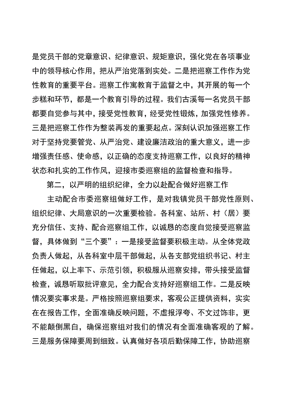 乡镇在巡察工作动员会表态发言（最新分享）.docx_第2页