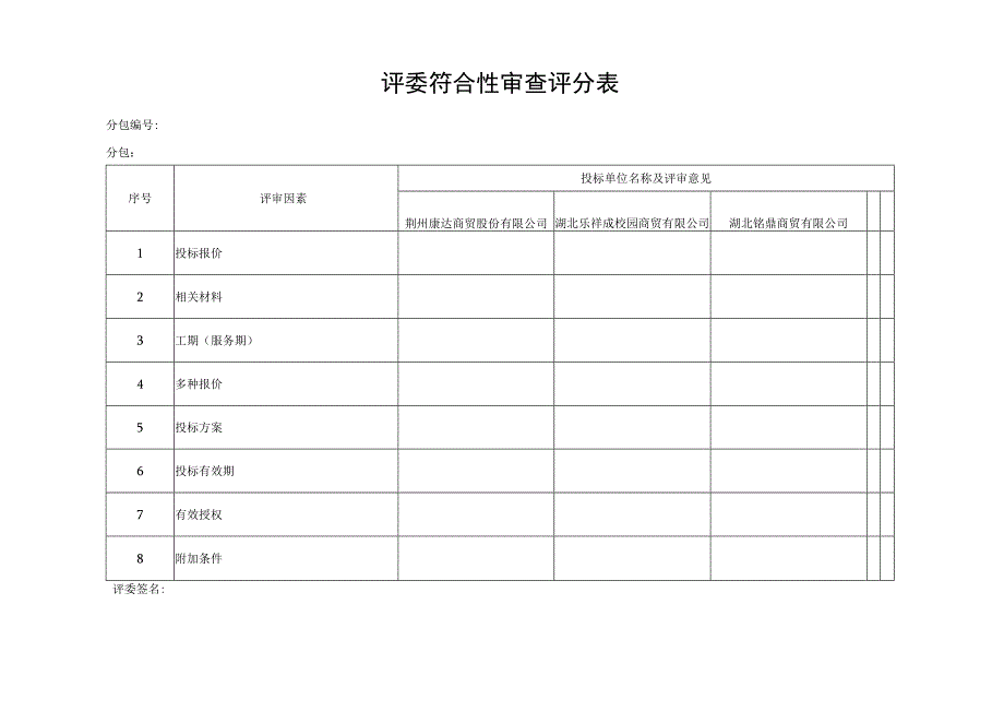 评委符合性审查评分表.docx_第1页