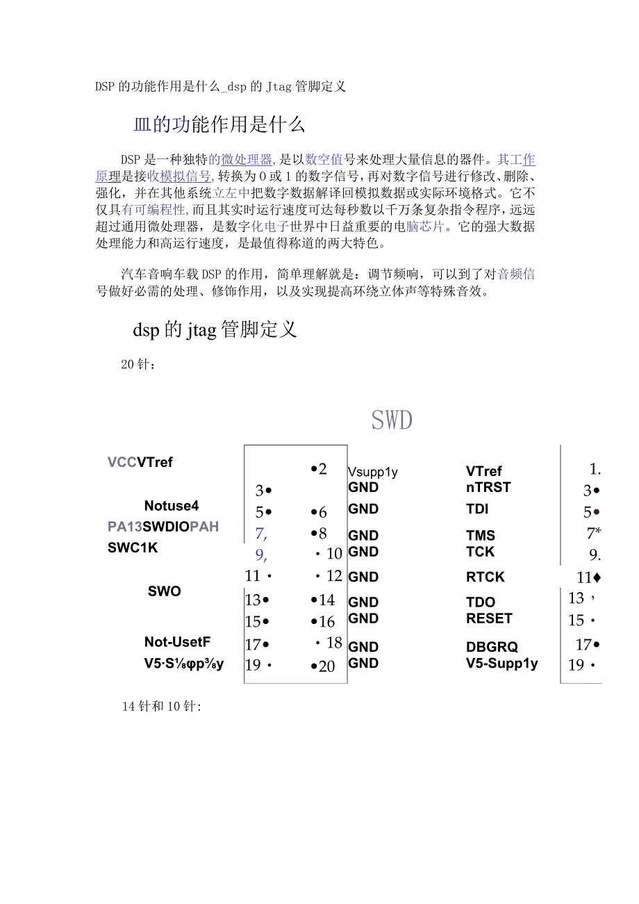 DSP的功能作用是什么_dsp的jtag管脚定义.docx_第1页