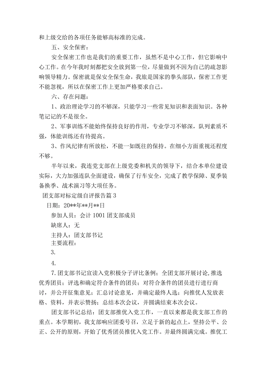 团支部对标定级自评报告范文2023-2023年度(通用8篇).docx_第3页