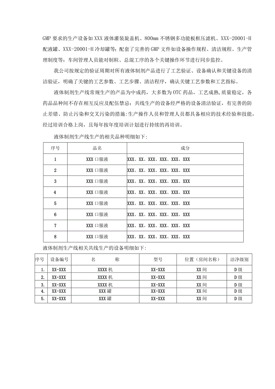 【最新】液体制剂生产线共线生产风险评估报告.docx_第2页