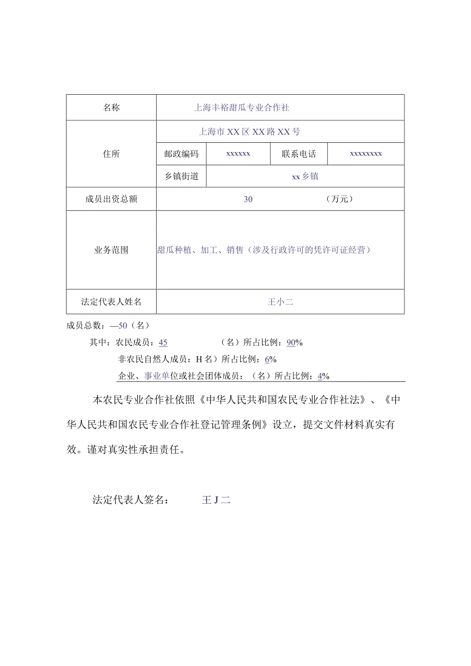 农民专业合作社设立登记申请书范本_2.docx_第1页