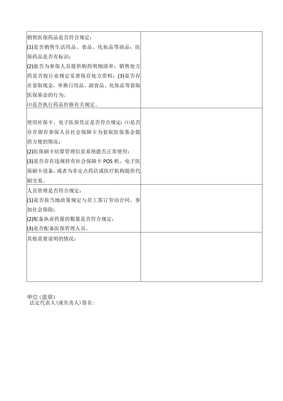 医疗保险定点零售药店风险排查情况记录表.docx_第2页