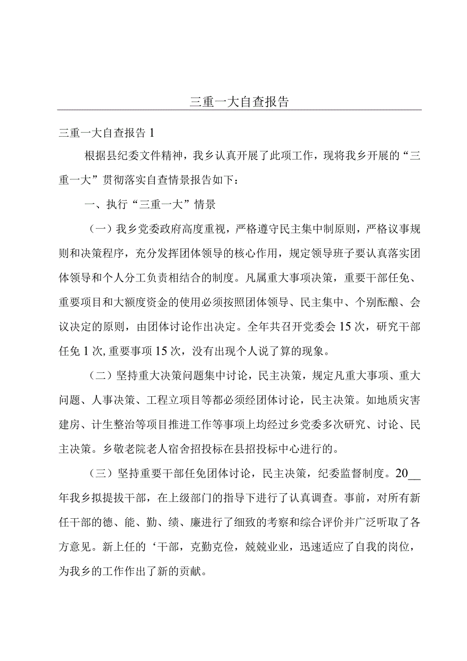 三重一大自查报告.docx_第1页