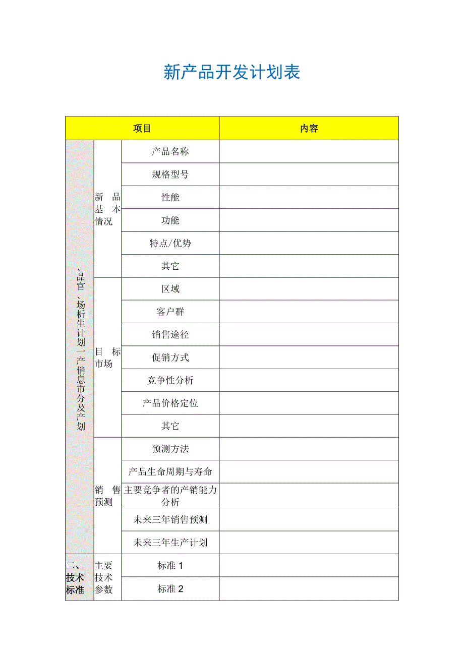 【最新】新产品开发计划表（含产品分析、市场分析、预算、效益分析等）.docx_第1页