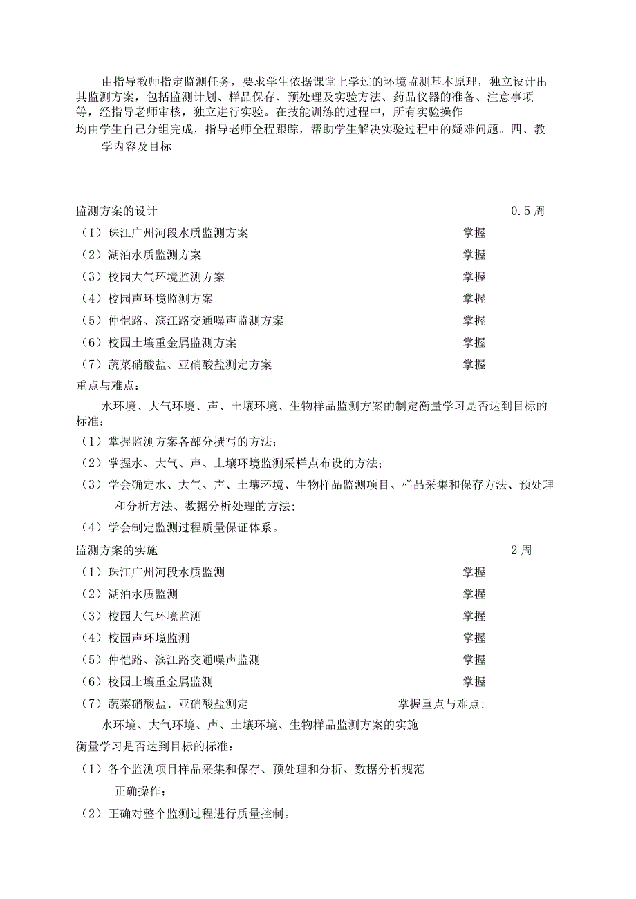 《环境监测教学实习》课程教学大纲.docx_第2页