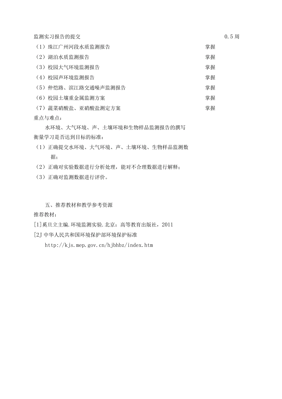 《环境监测教学实习》课程教学大纲.docx_第3页