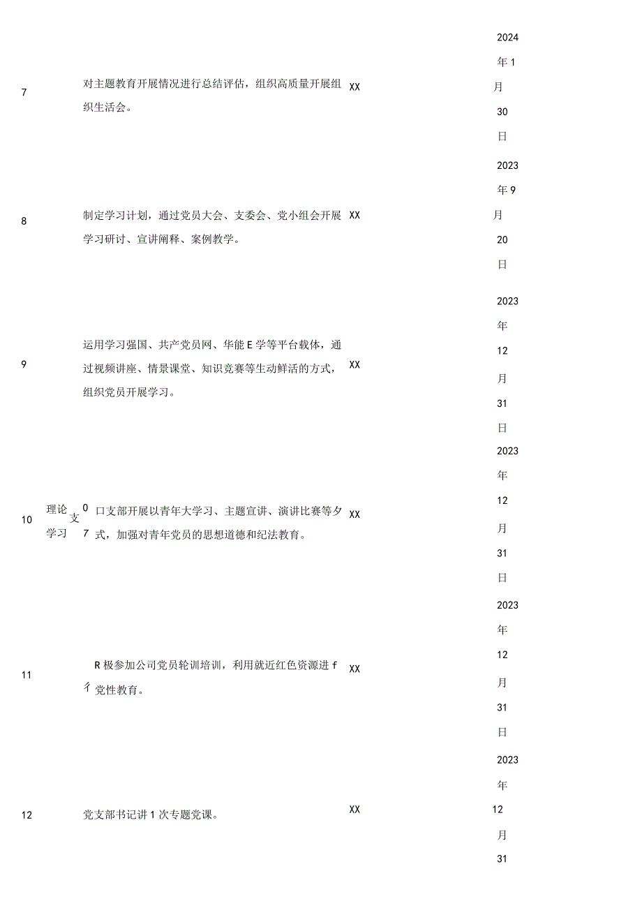 XXX党支部第二批主题教育工作任务清单.docx_第2页