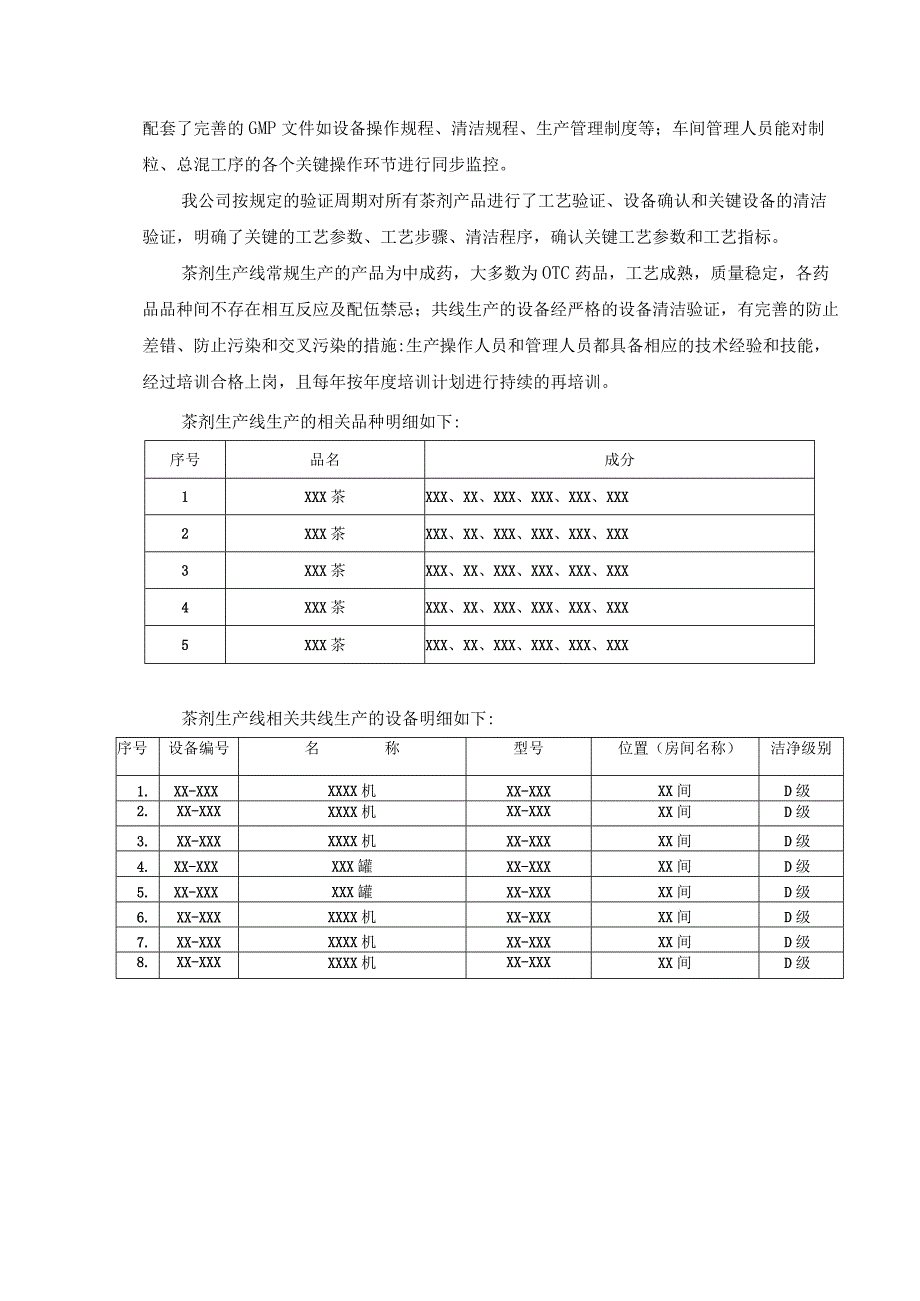 【最新】茶剂生产线共线生产风险评估报告.docx_第2页