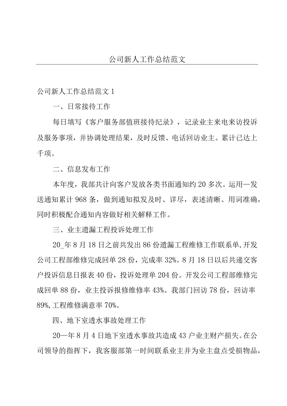 公司新人工作总结范文.docx_第1页