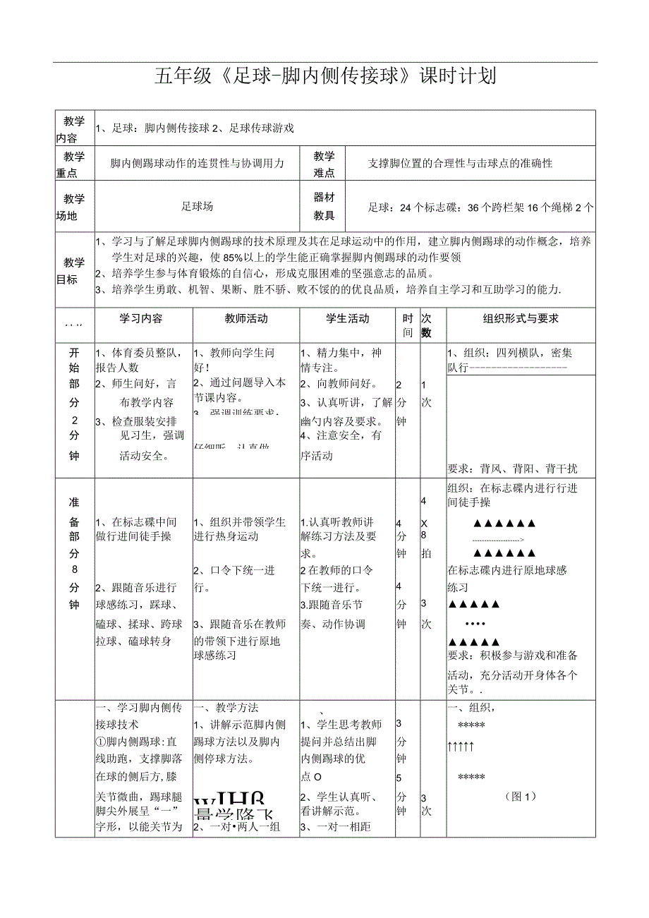 水平三（五年级）体育《足球--脚内侧传接球》教学设计及教案.docx_第3页