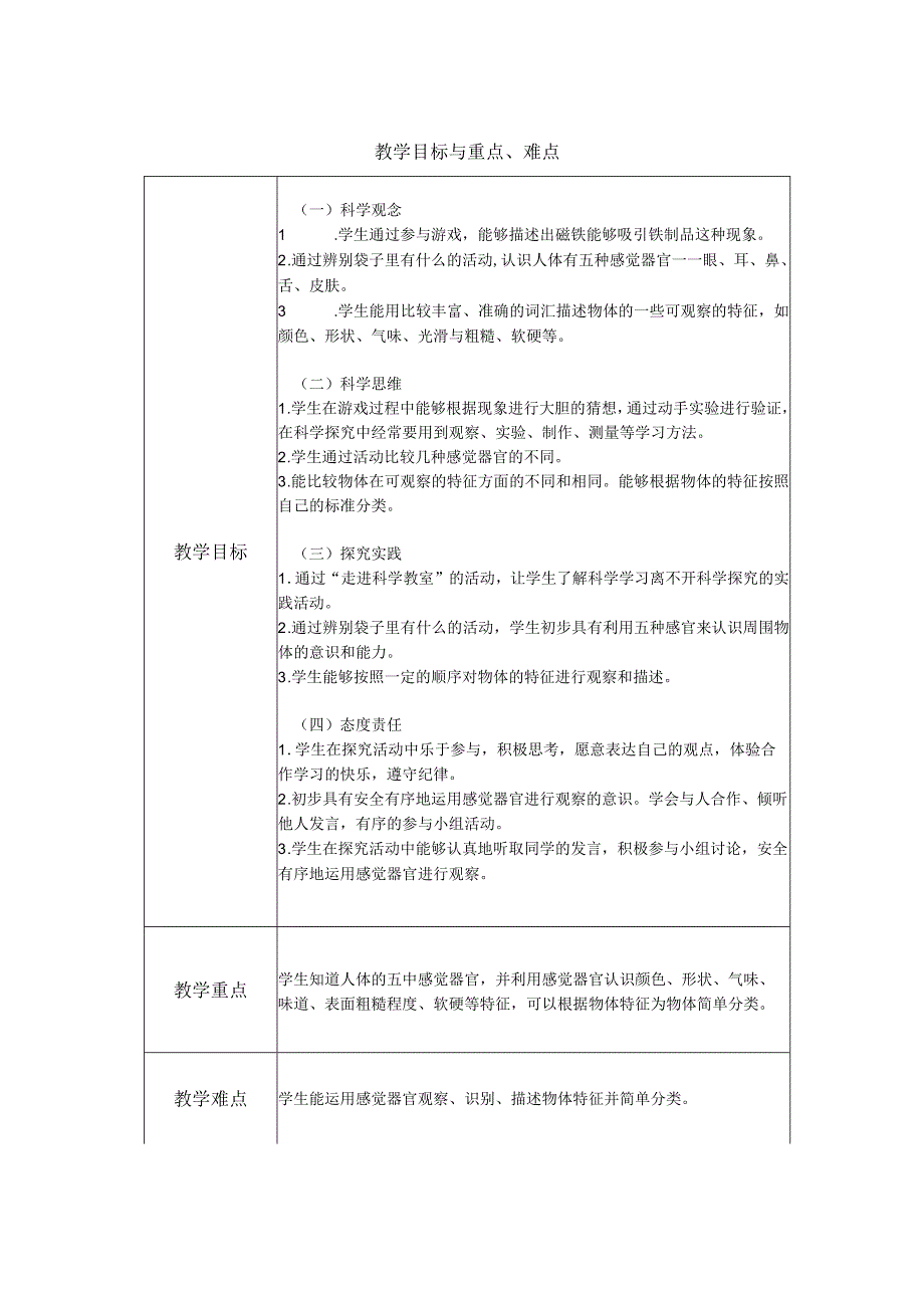 鄂教版科学一年级上册全册大单元教学设计.docx_第2页