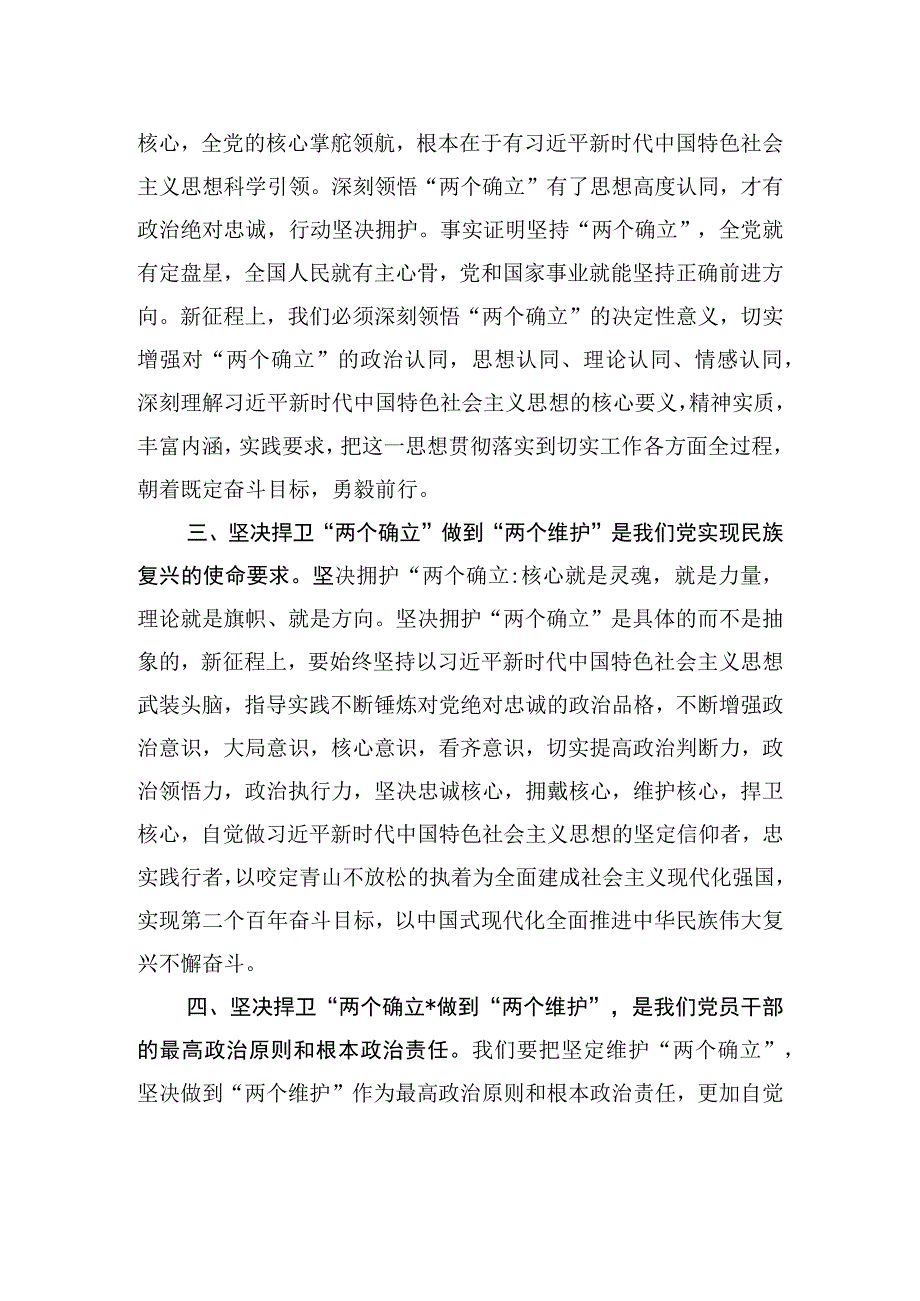 研讨发言：坚决捍卫“两个确立”+切实做到“两个维护”.docx_第2页