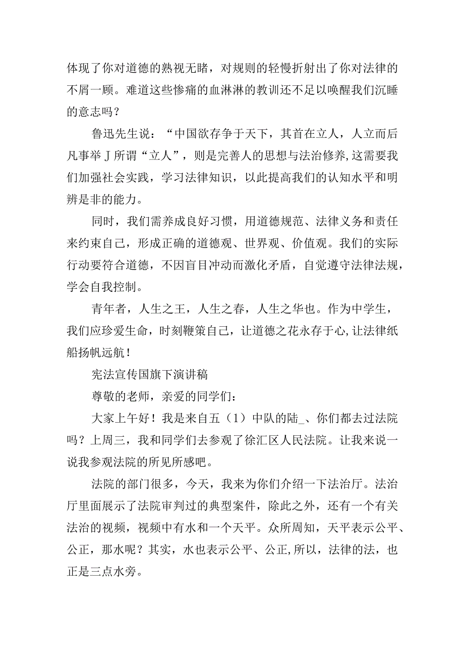 宪法宣传国旗下演讲稿15篇.docx_第3页