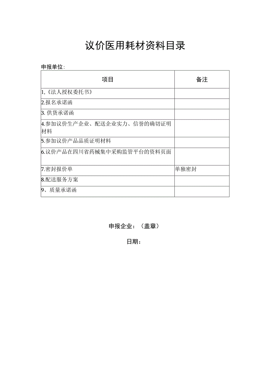 议价医用耗材资料目录.docx_第1页