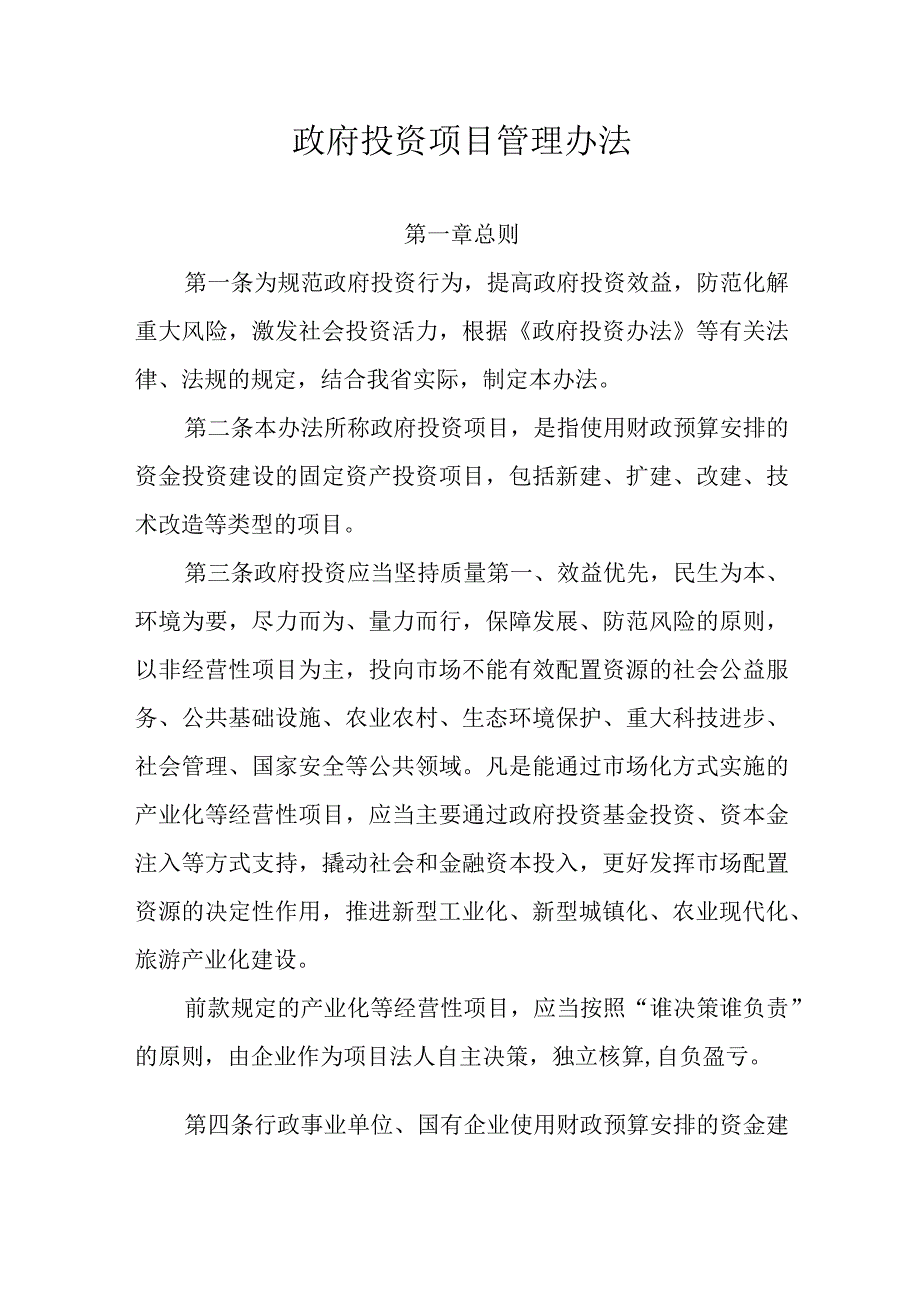 政府投资项目管理办法.docx_第1页