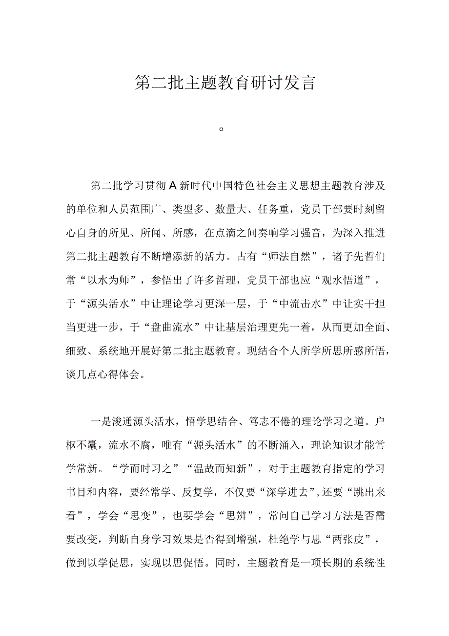 第二批主题教育研讨发言（二）.docx_第1页