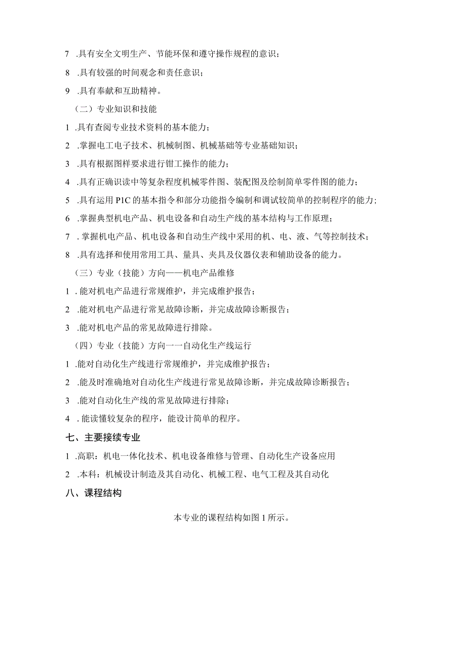 机电技术应用专业“订单培养、校企融通、多证书培养”工学合人才培养方案.docx_第2页