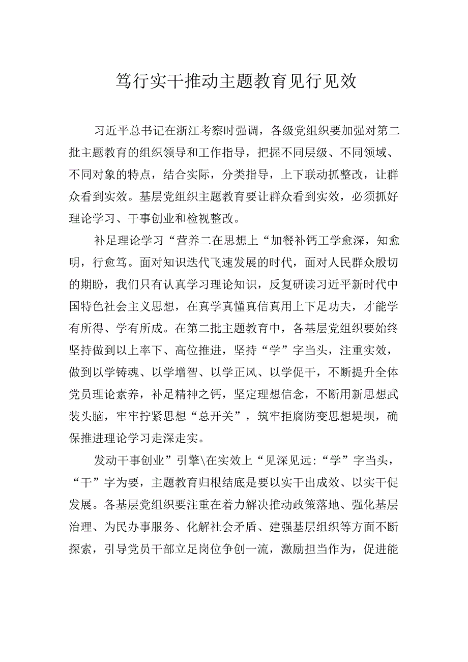 笃行实干推动主题教育见行见效.docx_第1页