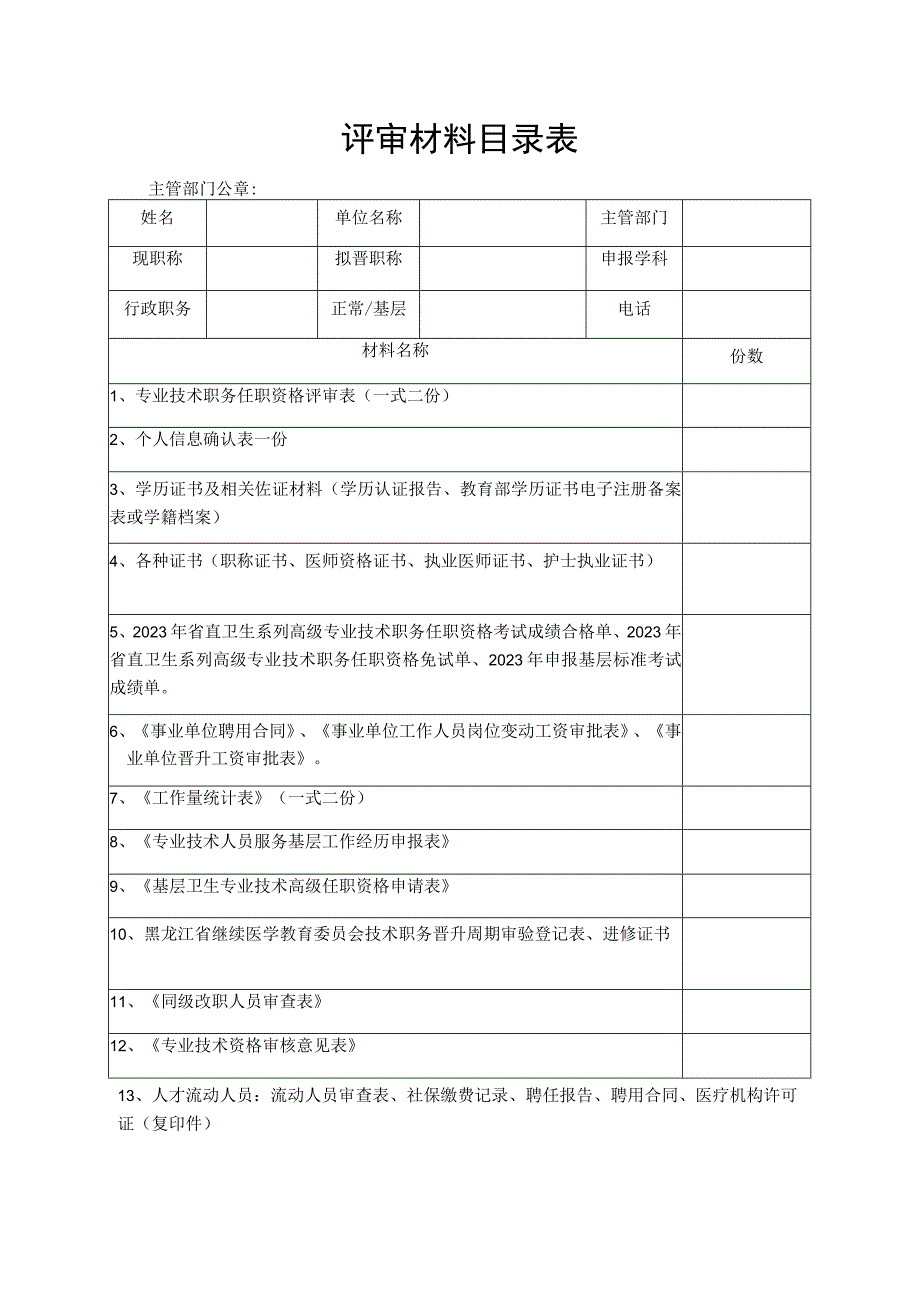 评审材料目录表.docx_第1页